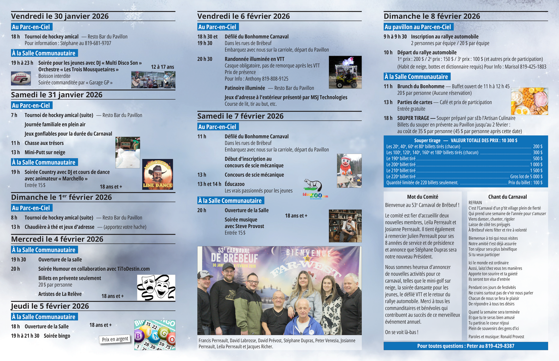 Carnaval de Brébeuf Programme
